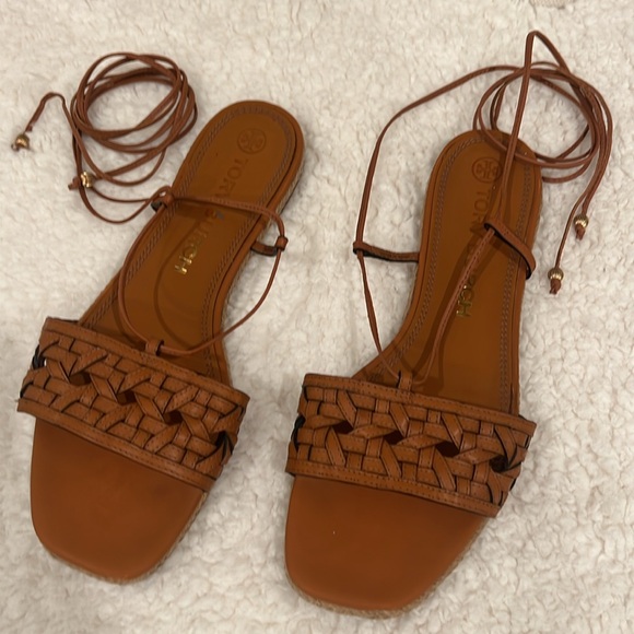 Tory Burch Women's Basket-Weave Espadrille Sandals - Aged Camello size 8.5 - Picture 6 of 6